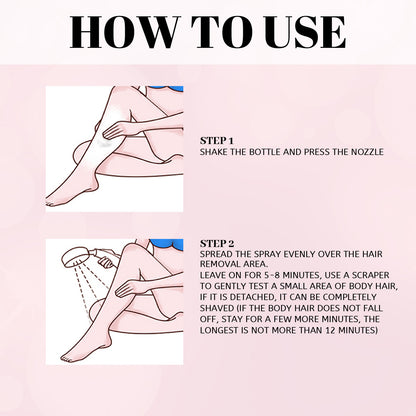 Painless Hair Removal Spray Mousse - Gentle Depilatory Foam for Arms & Legs 30ml 100ml Hair Removal Spray Depilatory | Ectron Online