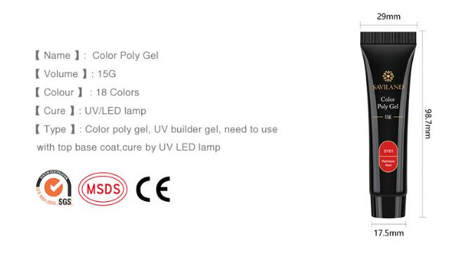 15g Colored Crystal Nail Extension Glue - Professional Poly Nail Gel