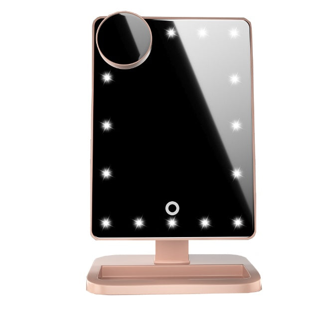 LED Touchscreen Makeup Mirror – 20 Lights, Bluetooth Speaker Touch Screen Makeup Mirror With 20 LED L | Ectron Online