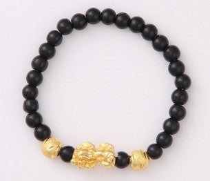 Obsidian Bracelet: 18K Gold, Pearls, Six Brave Words Fine Jewelry | Ectron Online