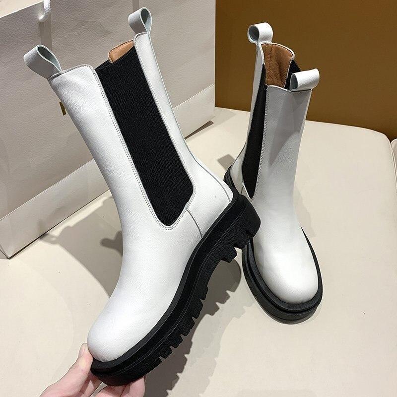 Stylish British Style: Women's Real Soft Leather Martin Boots Woman Boots | Ectron Online