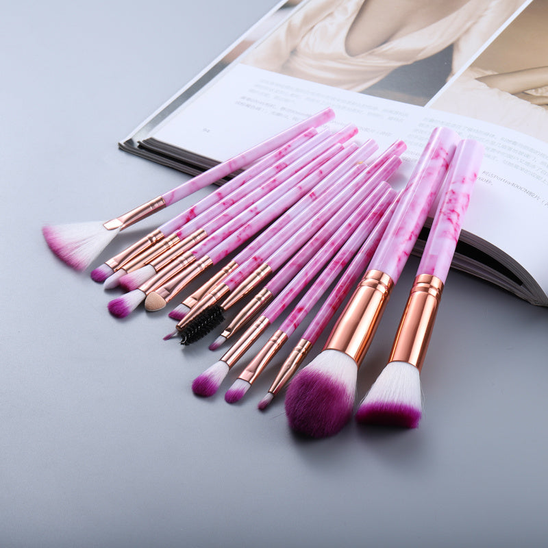 15 Marbled Design Makeup Brushes Set 15 Marbled Design Makeup Brushes Set | Ectron Online