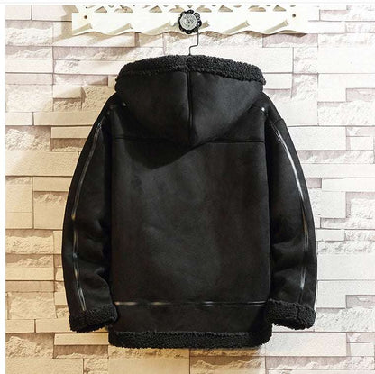 Men's Fashion Hooded Lamb Wool Jacket