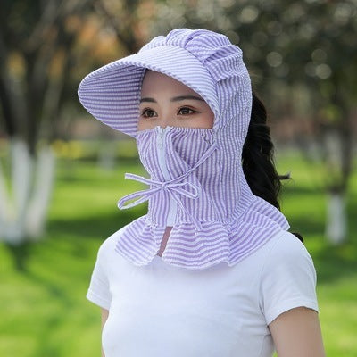 Sun protection hat female cover face summer