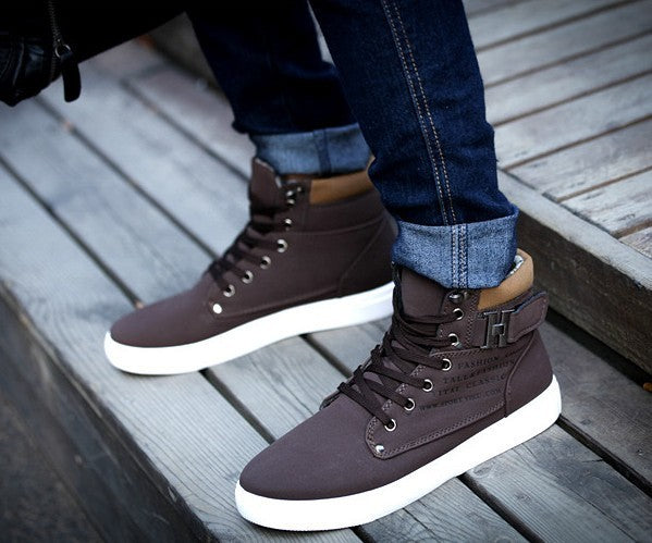 Matte Finish Belt Buckle Sneakers for Men Men's matte belt buckle sneakers | Ectron Online