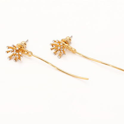 Female Versatile Long Slimming Floral Earrings
