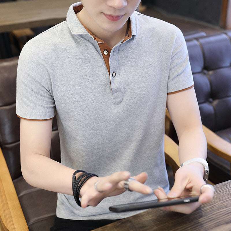 Men’s Casual Patchwork Polo Shirt – Zipper Collar Summer Top Polo Shirt For Men Casual Short Sleeve P | Ectron Online