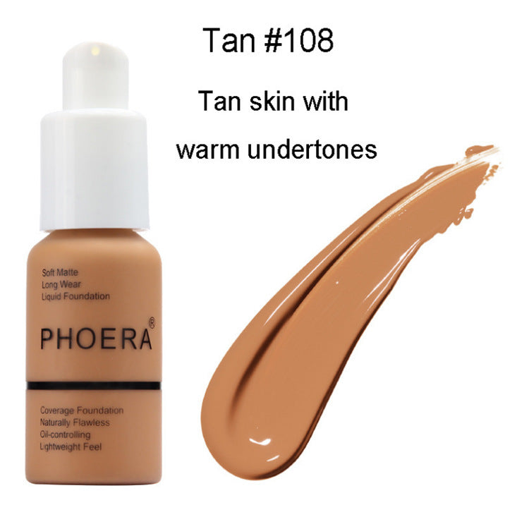 Full-Coverage Foundation: Long-Lasting and Natural Explosive Press Type Oil Control Natural Color Matte Concealer Foundation Cream | Ectron Online