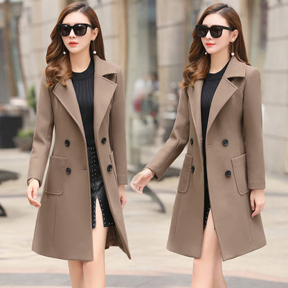 Women's Vintage Knee-Length Tweed Coat | Elegant Windbreaker Style The vintage windbreaker pulls in the kne | Ectron Online