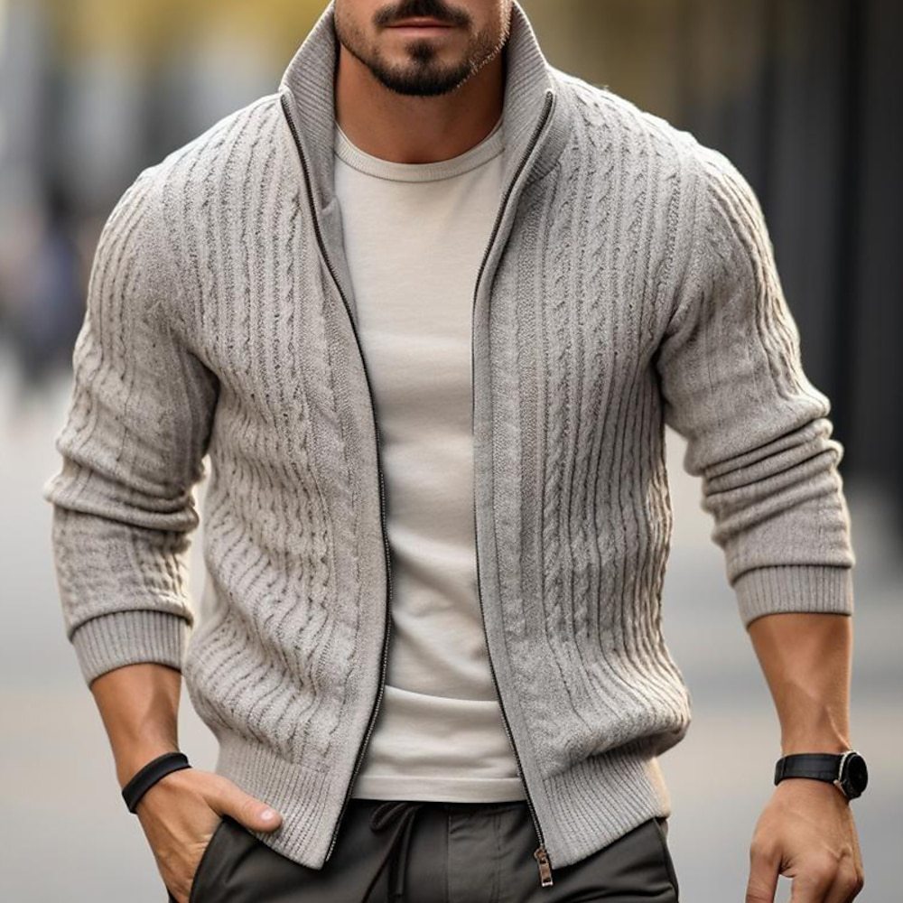 Men's Warm Stand Collar Sweater Men's Thickened Casual Stand Collar Thic | Ectron Online