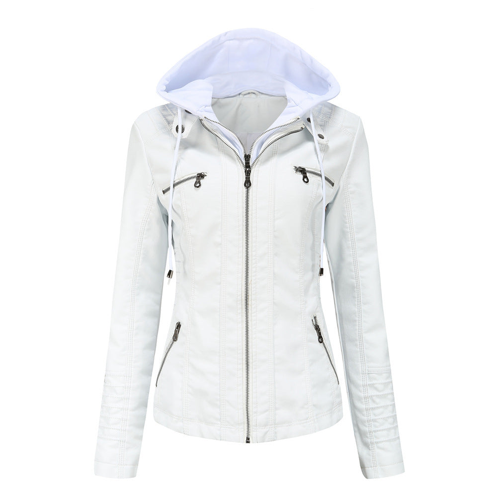 Detachable Hoodie Leather Jacket Outerwear & Jackets | Ectron Online