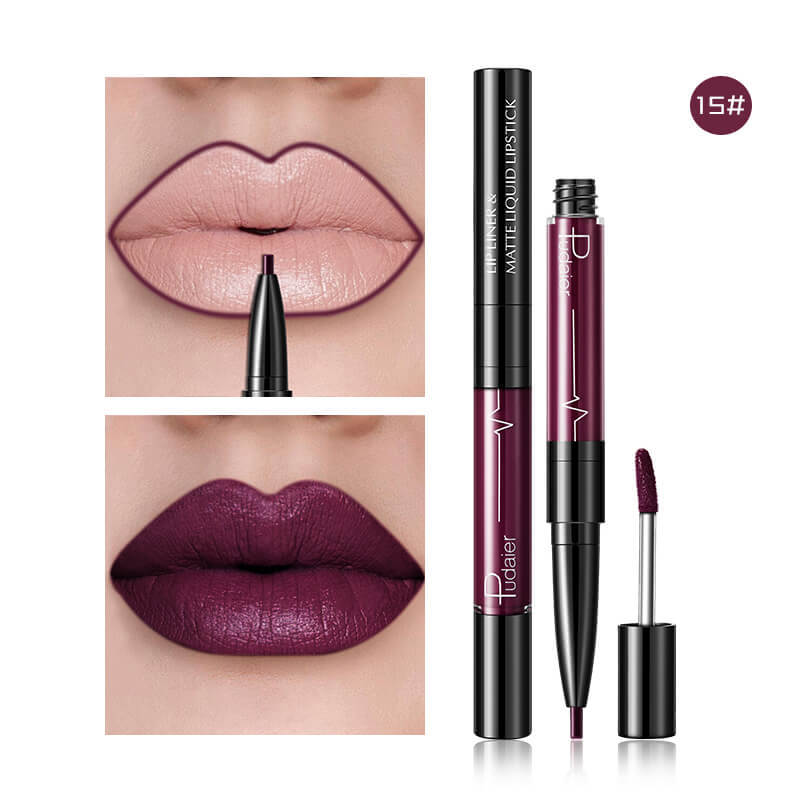Pudaier Matte Lip Gloss & Liner 2-in-1 Kit Pudaier Matte Lip Gloss Lip Liner 2 in1 | Ectron Online