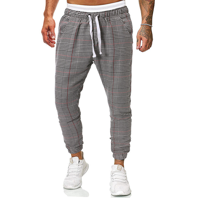 Fashion check casual trousers