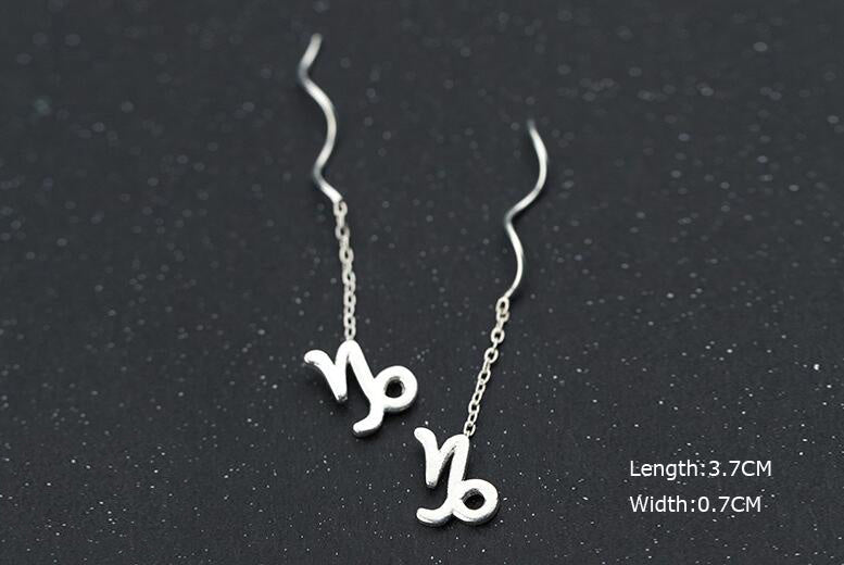 Personality 12 Constellation Ear Line Temperament Wave Ear Chain Earring