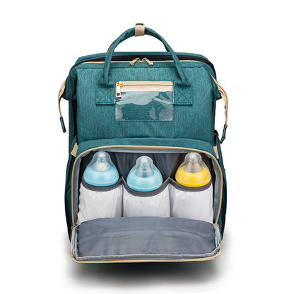 3-in-1 Diaper Bag Backpack with Folding Baby Bed & USB Charging Port USB Charging Version Mommy Bed Backpack | Ectron Online