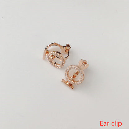 Rose Gold Ring Earrings Female Temperament Goddess Fan Korea Delicate Small Earrings Pure Silver Jane About New Earrings