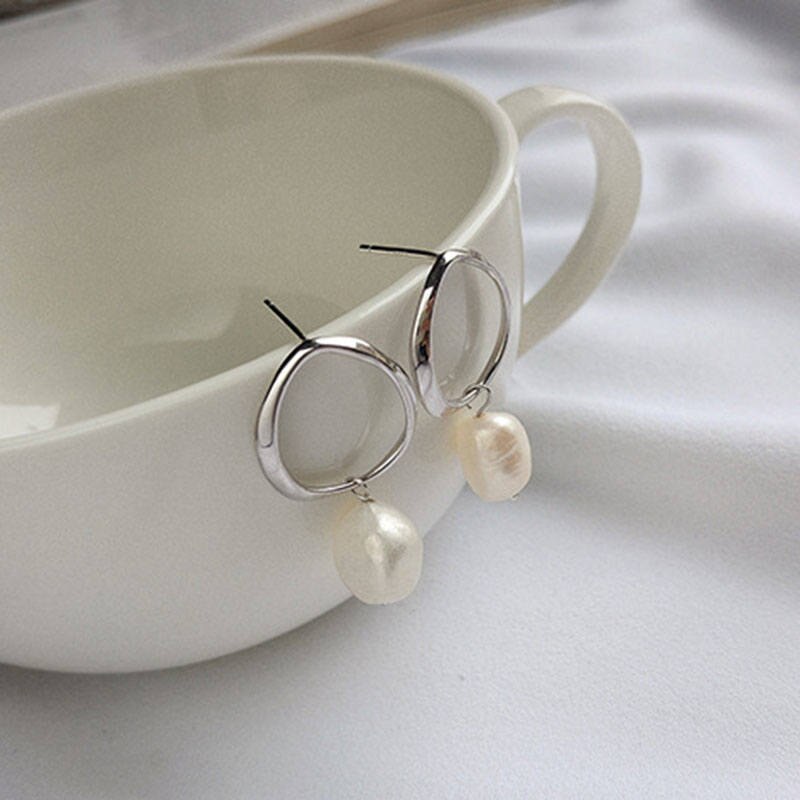 S925 sterling silver earrings pearl earrings