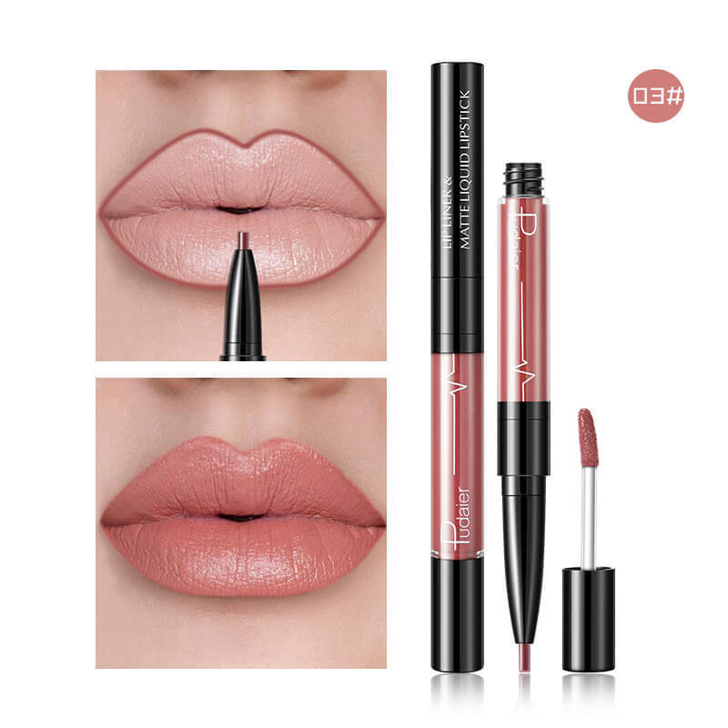Pudaier Matte Lip Gloss & Liner 2-in-1 Kit Pudaier Matte Lip Gloss Lip Liner 2 in1 | Ectron Online