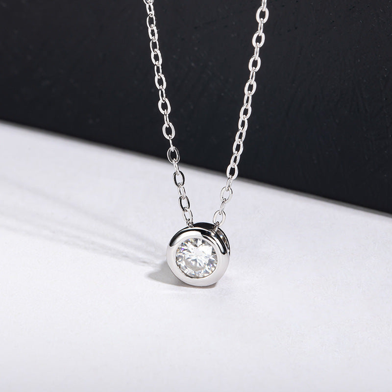 Karat Moissanite Necklace S925 Sterling Silver Pendant