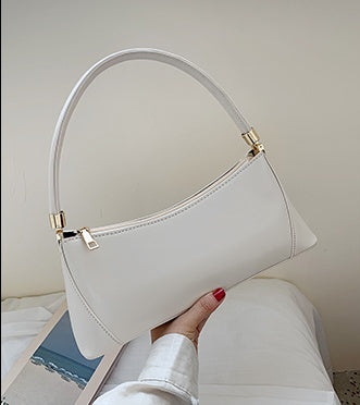 Pure color PU leather handbag shoulder bag