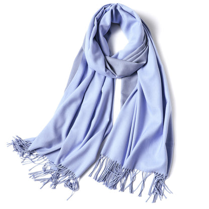 Korean double-sided faux cashmere shawl