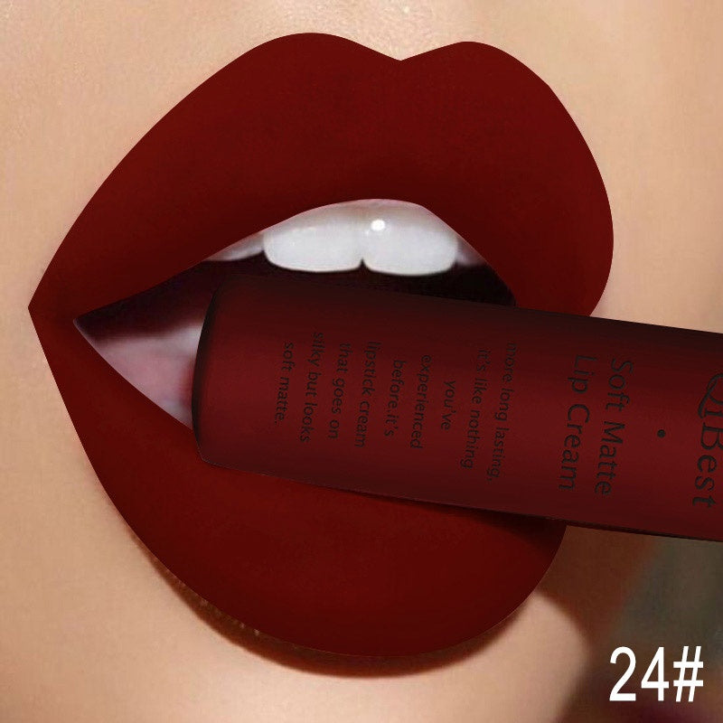 Qibest Matte Lipstick – Long-Lasting, Non-Transfer Formula Qibest makeup brand matte lipstick | Ectron Online
