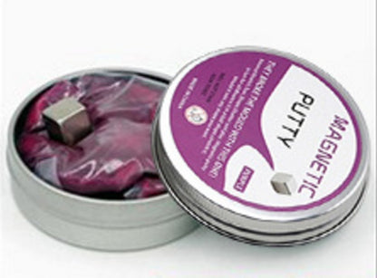 Magnetic clay putty tin with purple putty and cube magnets
