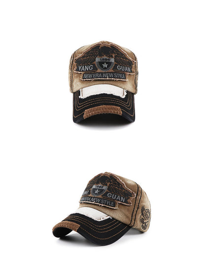 Men's Vintage Washed Baseball Cap - Distressed Sun Protection Hat Wash and make old sun protection basebal | Ectron Online