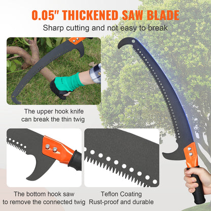 VEVOR 27 Ft Manual Pole Saw - Extendable Tree Pruner & Trimmer