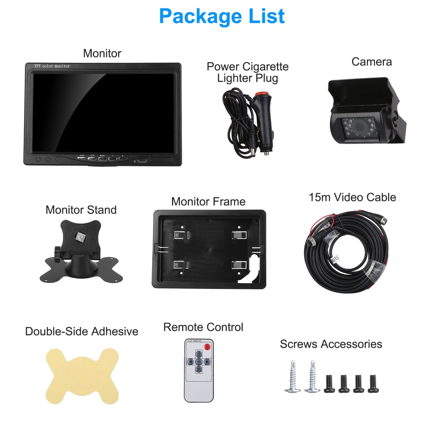 7" Screen Backup Camera System - IP67 1Pc 7In Screen Backup Camera System Vehi | Ectron Online