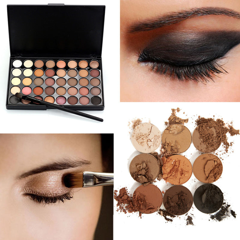 Palette Matte Eyeshadow Pallete Glitter Powder Eye Shadow Earth Shadow Brush Set