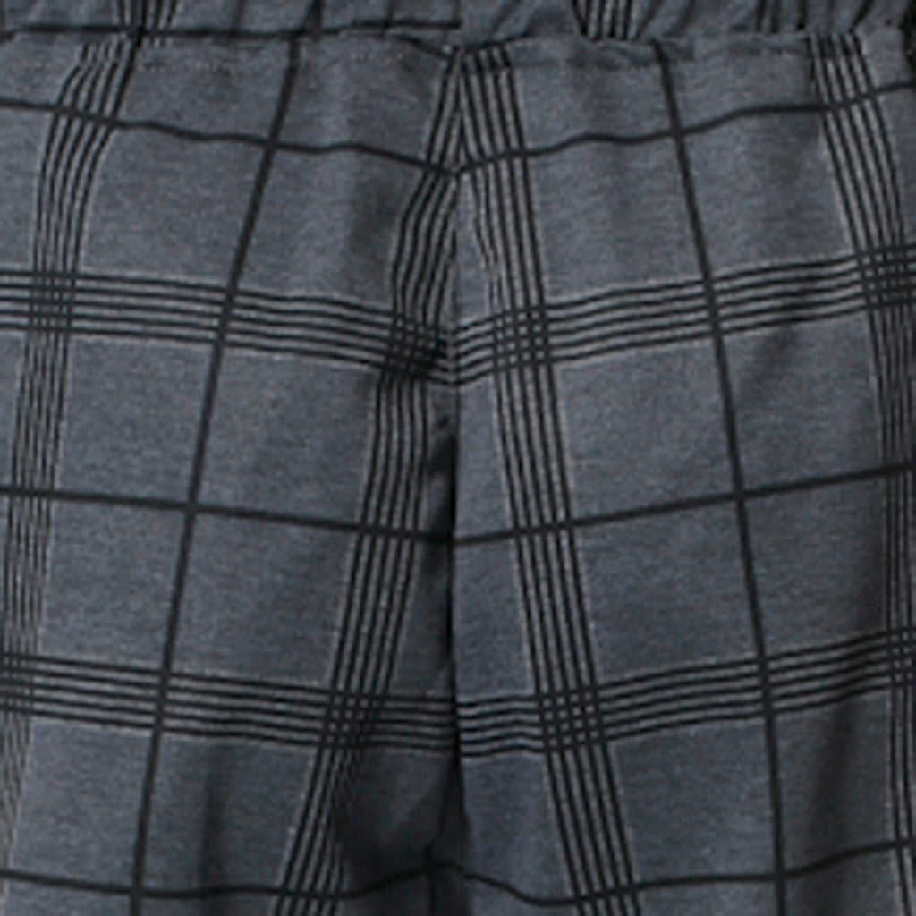 Micro-elastic plaid pants