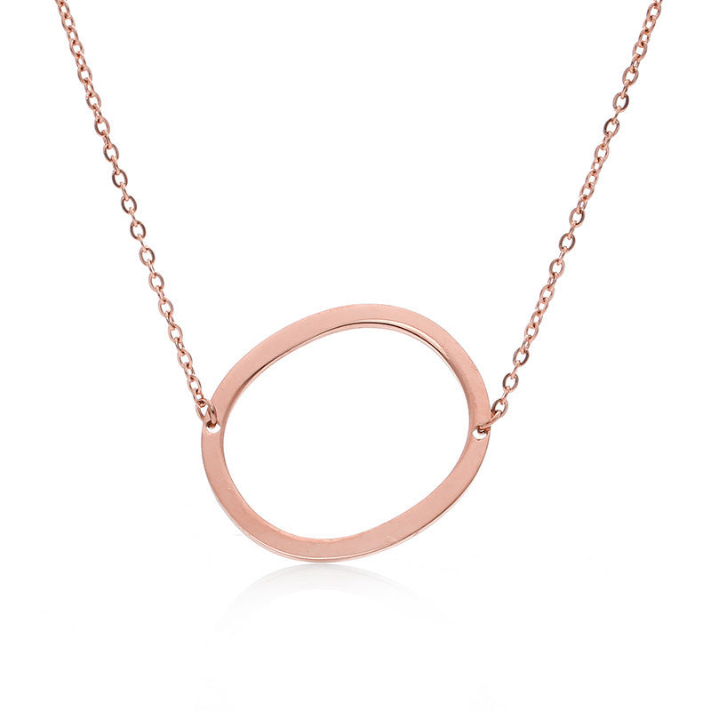 Fabulous Rose Gold Plated Stainless Steel Initial Letter Pendant Necklace