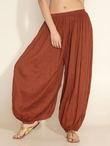 Solid Color Loose Large Size Elastic Band Wide-leg Pants