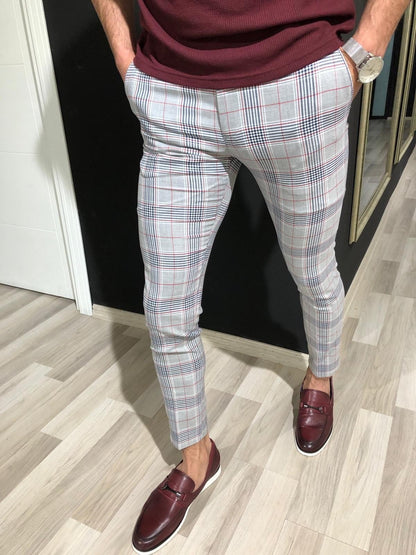 Men's casual plaid pants