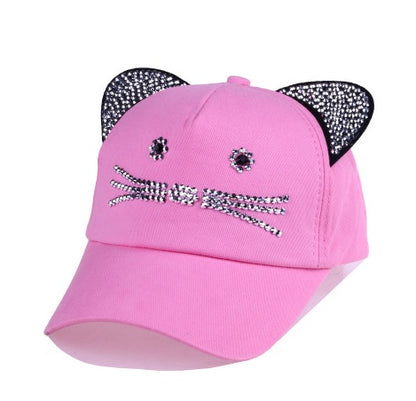 Spring And Summer Denim Baseball   Cute Cat Ears Baseball  Sunscreen Visor Baby Cat Hat