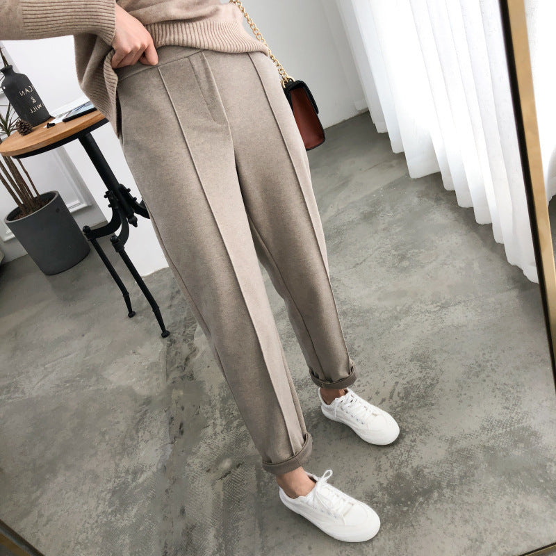 Nine points loose casual straight-leg suit pants