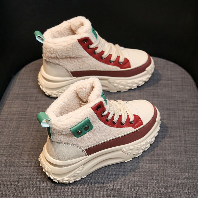 Fleece-lined Warm Slugged Bottom Heighten Casual Shoes Fleece-lined Warm Slugged Bottom Heighte | Ectron Online