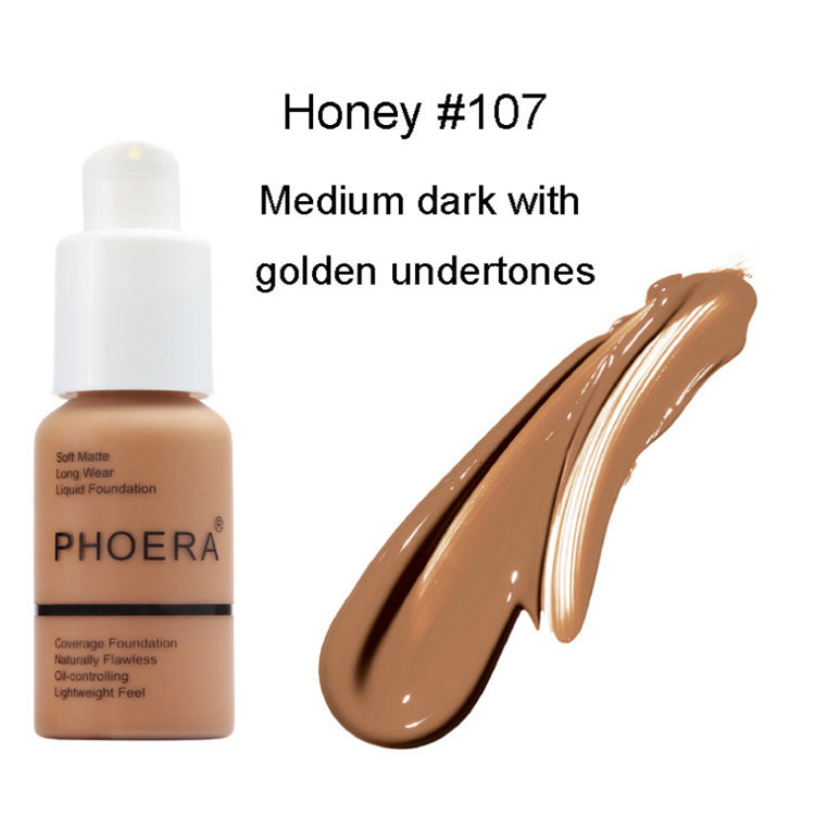 Full-Coverage Foundation: Long-Lasting and Natural Explosive Press Type Oil Control Natural Color Matte Concealer Foundation Cream | Ectron Online