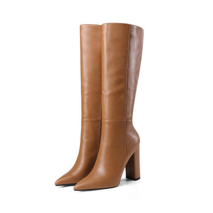 Pointed Toe Chunky Heel High Heel Autumn And Winter Women's High Boots