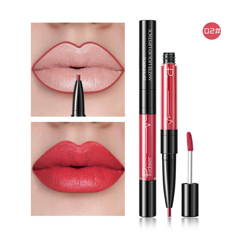 Pudaier Matte Lip Gloss & Liner 2-in-1 Kit Pudaier Matte Lip Gloss Lip Liner 2 in1 | Ectron Online