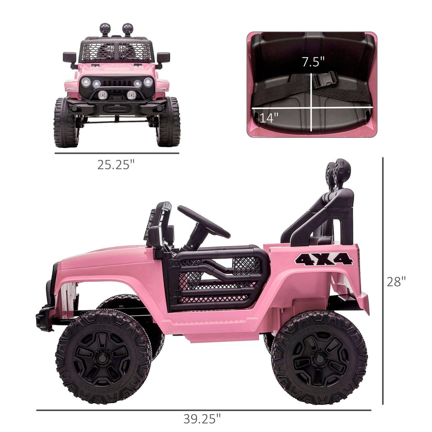 12V Kids Ride On Truck with Remote - Pink Electric Car for Girls 12V Kids Ride On Truck with Parent Remot | Ectron Online