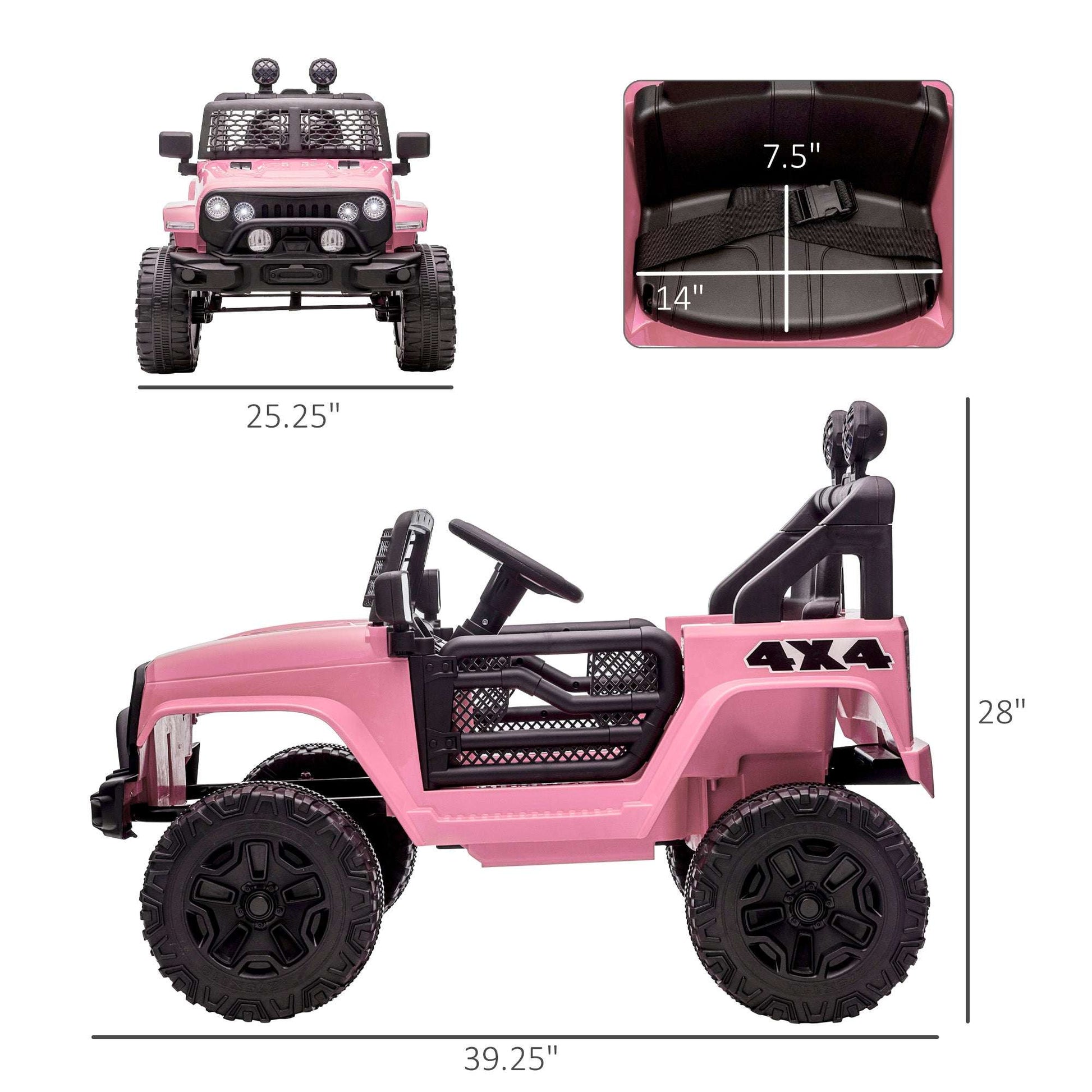 12V Kids Ride On Truck with Remote - Pink Electric Car for Girls 12V Kids Ride On Truck with Parent Remot | Ectron Online