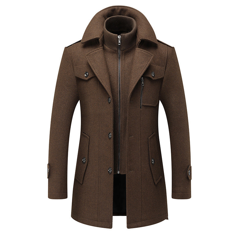 Men's Woolen Coat with Double Collar Men's Woolen Coat Fashion Double Collar | Ectron Online