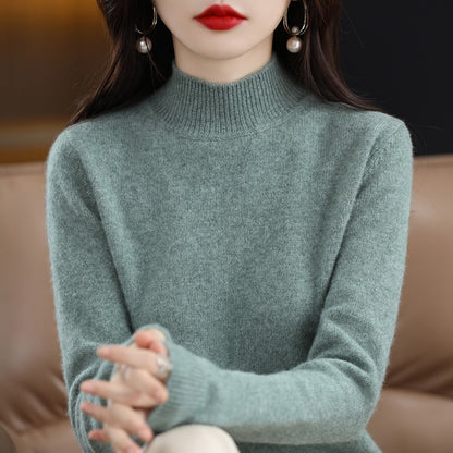 Women's Half-High Collar Sweater | Slimming Loose Knit Winter Top Autumn And Winter Sweater Half-high Coll | Ectron Online