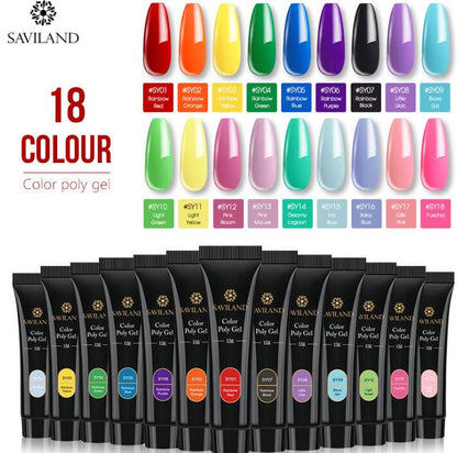 15g Colored Crystal Nail Extension Glue - Professional Poly Nail Gel 15g nail colored crystal extension glue | Ectron Online