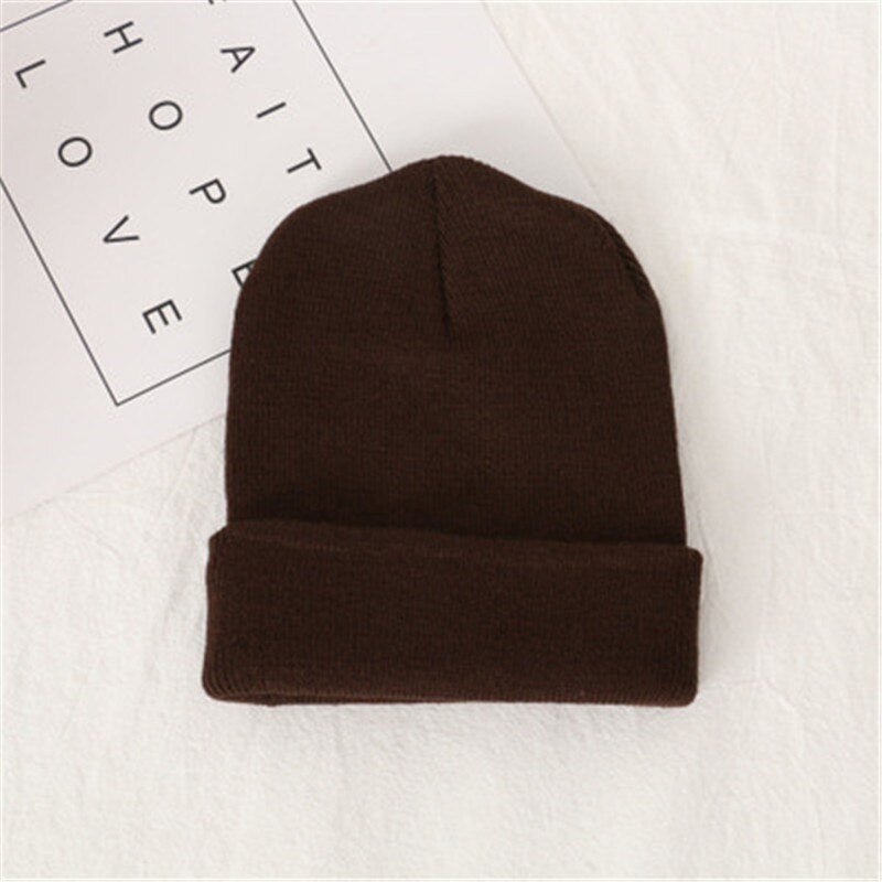 Knitted wool hat autumn and winter