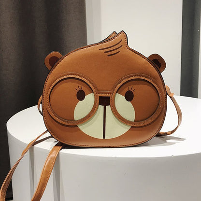 Cute Squirrel Small Round Bag Fashion One Shoulder Messenger Bag Women