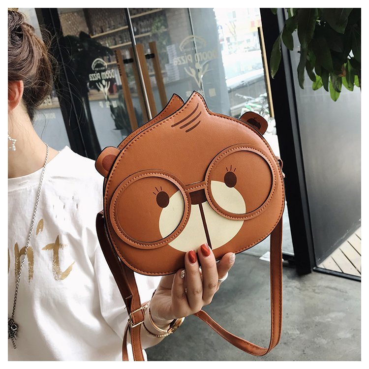 Cute Squirrel Small Round Bag Fashion One Shoulder Messenger Bag Women