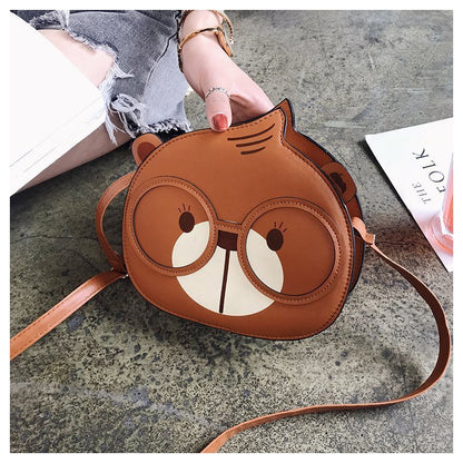 Cute Squirrel Small Round Bag Fashion One Shoulder Messenger Bag Women